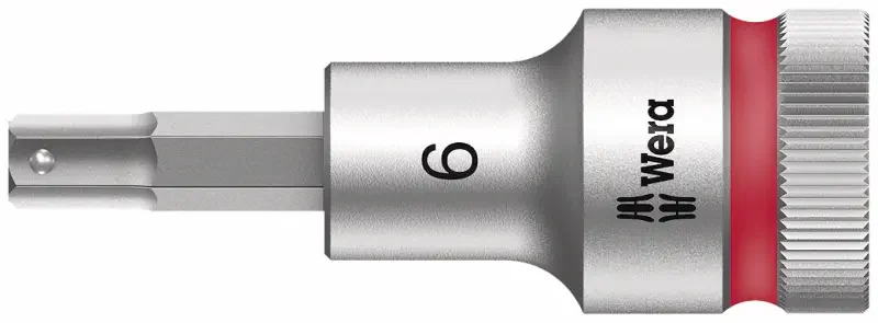 Značkový Wera 003822 Zástrčná bitová hlavice Zyklop 1/2" 6 mm typ 8740 C HF s přidržovací funkcí (W05003822001)