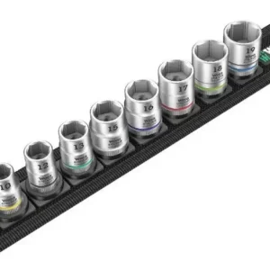 Wera 003973 Nástrčné hlavice Zyklop 3/8" HEX 8 ÷ 19 mm Belt B 4, přidržovací - 9 dílů (W05003973001) Nejlepší Volba