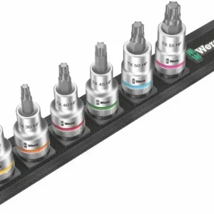 Wera 003997 Zástrčné bitové hlavice Zyklop 1/2" TX 25 ÷ TX 55 Belt C 3 TORX® HF, přidržovací - 6 dílů (W05003997001) Bezpečná Platba