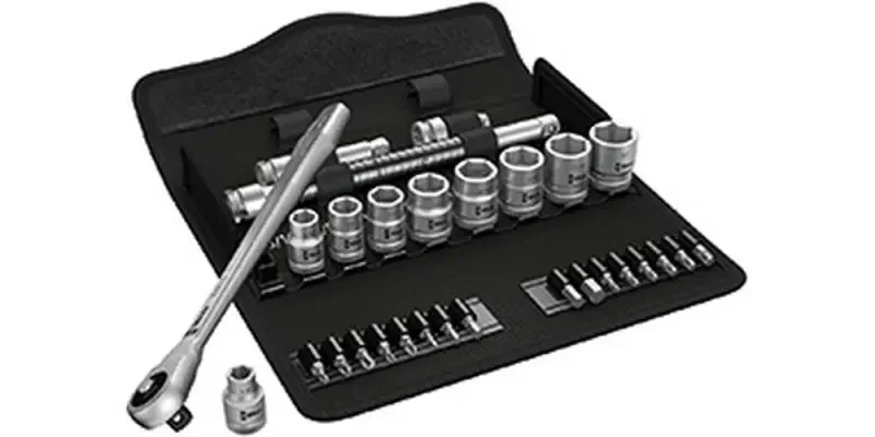Wera 004050 Ráčnová sada Zyklop Metal 3/8" typ 8100 SB 10, palcová, průchozí - 29 dílů (W05004050001) Novinka