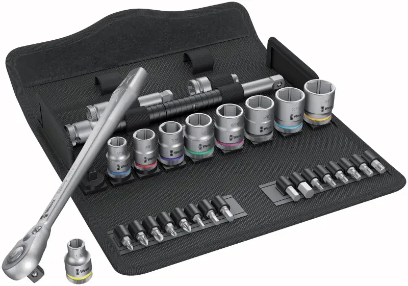 Wera 004051 Ráčnová sada Zyklop Metal 3/8" typ 8100 SB 11, palcová - 29 dílů (W05004051001) Nová Kolekce