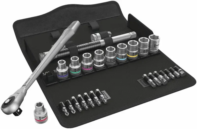 Wera 004080 Ráčnová sada Zyklop Metal 1/2" typ 8100 SC 10, palcová - 28 dílů (W05004080001) Novinka