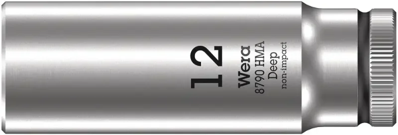 Wera 004509 Nástrčná hlavice Zyklop 1/4" 6hran 12 mm typ 8790 HMA - prodloužená (W05004509001) Výprodej