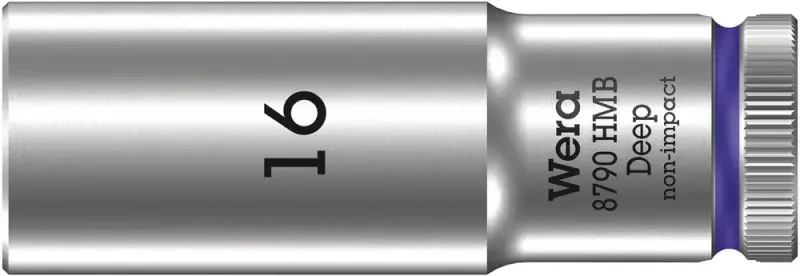 Wera 004538 Nástrčná hlavice 3/8" 16 mm Typ 8790 HMB Deep, prodloužená (W05004538001) Bezpečná Platba