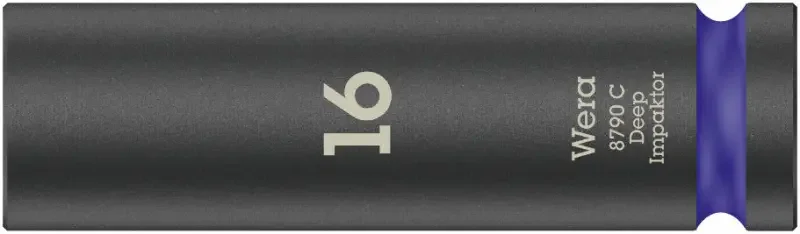 Wera 004833 Nástrčná hlavice 1/2" 16 mm typ 8790 C Impaktor Deep, dlouhá, rázová (W05004833001) Aktuální