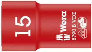 Wera 004959 Nástrčná hlavice 3/8" 15 mm typ 8790 B Zyklop VDE, izolovaná (W05004959001) Nejlepší Volba