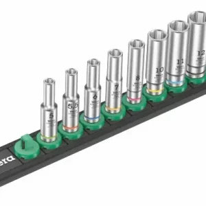 Wera 005410 Magnetická lišta A Deep 1 - nástrčné hlavice 1/4" 6hran 5 ÷ 13 mm typ 8790 HMA Deep, prodloužené - 9 dílů (W05005410001) Horká Nabídka