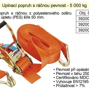 Značkový Popruh upínací pás s ráčnou 5t/8m/50mm