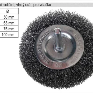 Akční Cena Kartáč rotační radiální 50mm vlnitý drát pro vrtačk