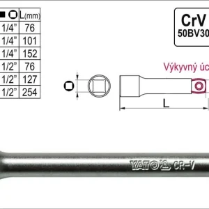 Prodloužení 1/2" výkyvné délka76mm Rychlé Dodání