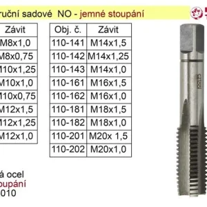 Závitníky ruční sadové M20x1,5 NO jemný závit Akční Cena