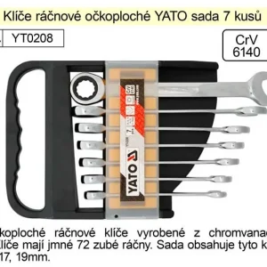 YATO Klíče ráčnové sada 7 kusů očkoploché 10-19mm Vrácení Zdarma