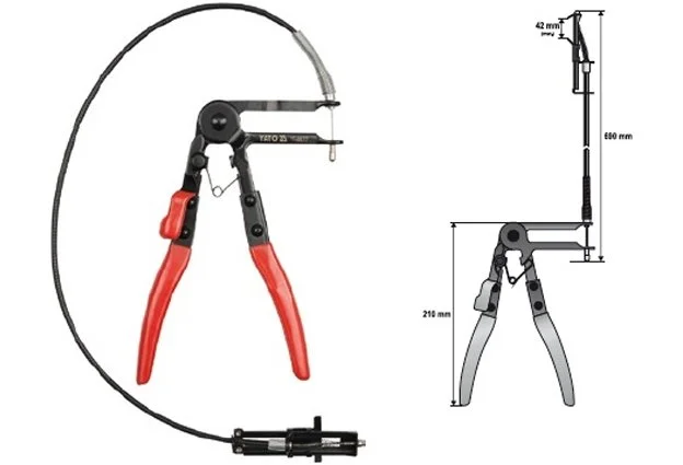 YATO Kleště na hadicové spony s bowdenem 690mm Výhodná Nabídka