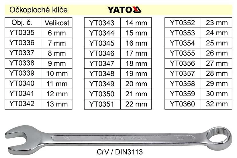 YATO Očkoplochý klíč 29mm CrV Dokud Zásoby Vydrží