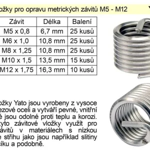 Závitová vložkaM8 x 1,25 balení 20 kusů Levný