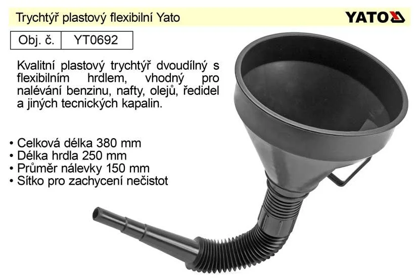 Aktuální Trychtýř flexibilní plastový Yato
