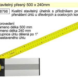 Cenový Hit Úhelník stavitelný přesný 500 x 240mm