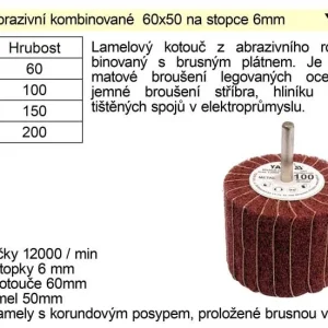 Zlevněný Brusný kotouč stopkový abrazivní kombinovaný 60x50 P-100