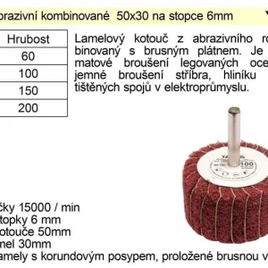 Zlevněný Brusný kotouč stopkový abrazivní kombinovaný 50x30P-60