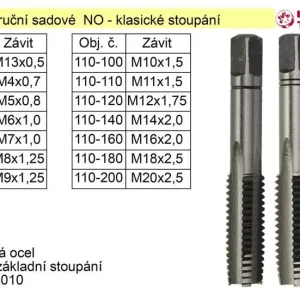 Závitníky ruční sadové M20x2,5 NO klasický závit Super Cena
