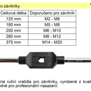 Značkový Vratidlo pro závitníky M5-M20délka 375m