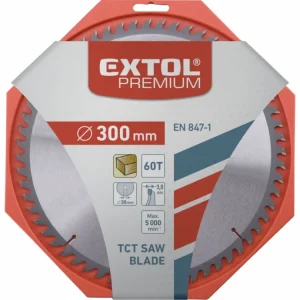 Akční Nabídka kotouč pilový s SK plátky, 300x2,2x30mm, 60T, šířka SK plátků 3,2mm, SK, EXTOL PREMIUM