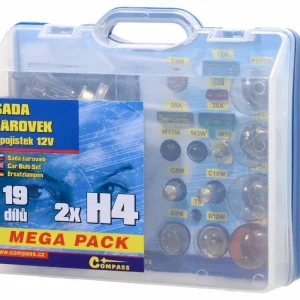 Žárovky 12V servisní box MEGA H4+H4+pojistky Značkový