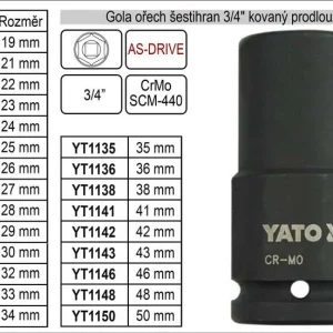 Zlevněný Gola ořech šestihran 3/4" kovaný prodloužený 41mm