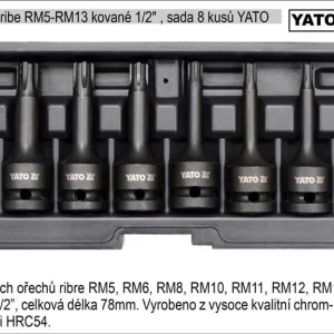YATO Zástrčné hlavice RIBE RM5-RM13 gola ořechy sada 8 kusů kované Hit Sezóny
