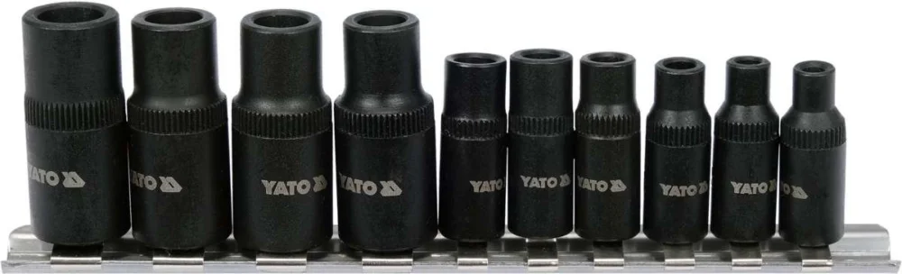 YATO Nástavce na závitníky sada 10ks, adaptéry na ráčnu 1/4" a 3/8" Hit Sezóny
