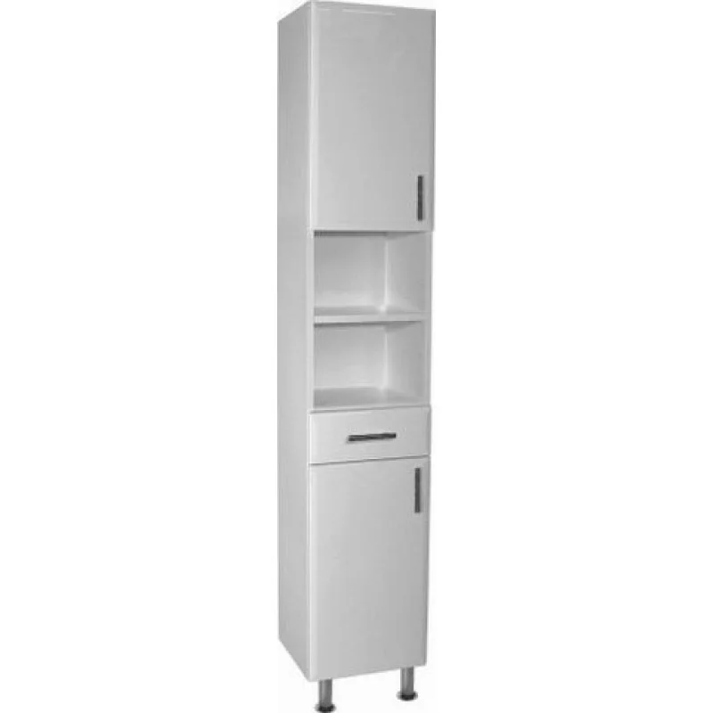 Akce Intedoor Ideal vysoká koupelnová skříňka na dvou nožičkách bílý lesk levá IDSVP35LN