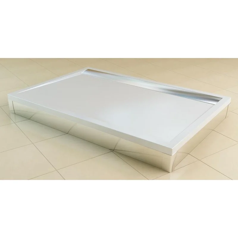 Akční Nabídka RONAL WIA ILA sprchová vanička obdélníková 80x100x3,5 cm, mramor, černá/chrom WIA8010050154