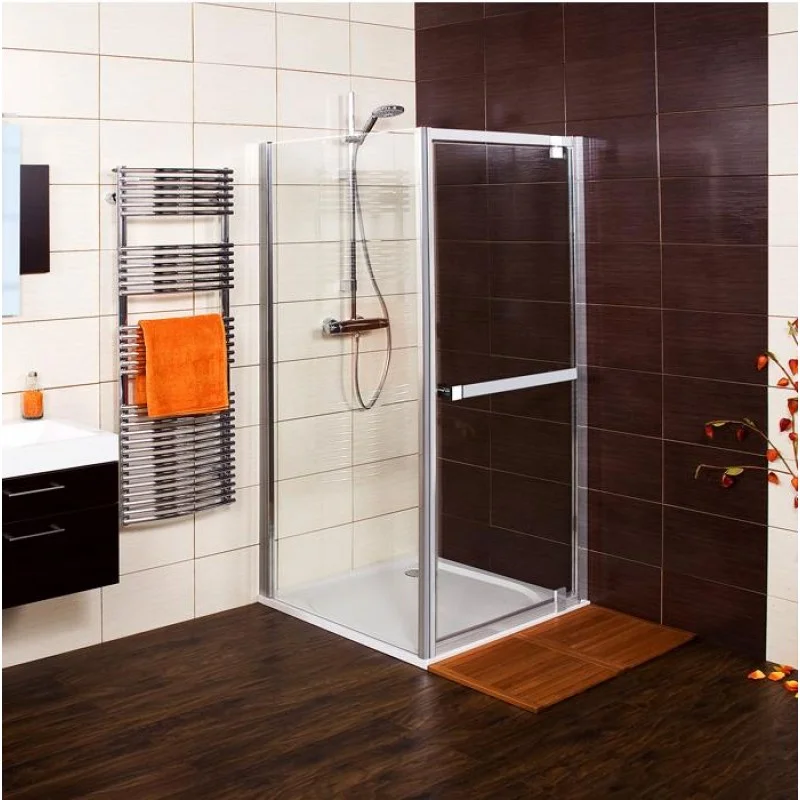 Značkový RONAL JAT JAZZ-Line boční stěna v 90° pro JA1, 120 cm, aluchrom/sklo Cristal perly JAT12005044