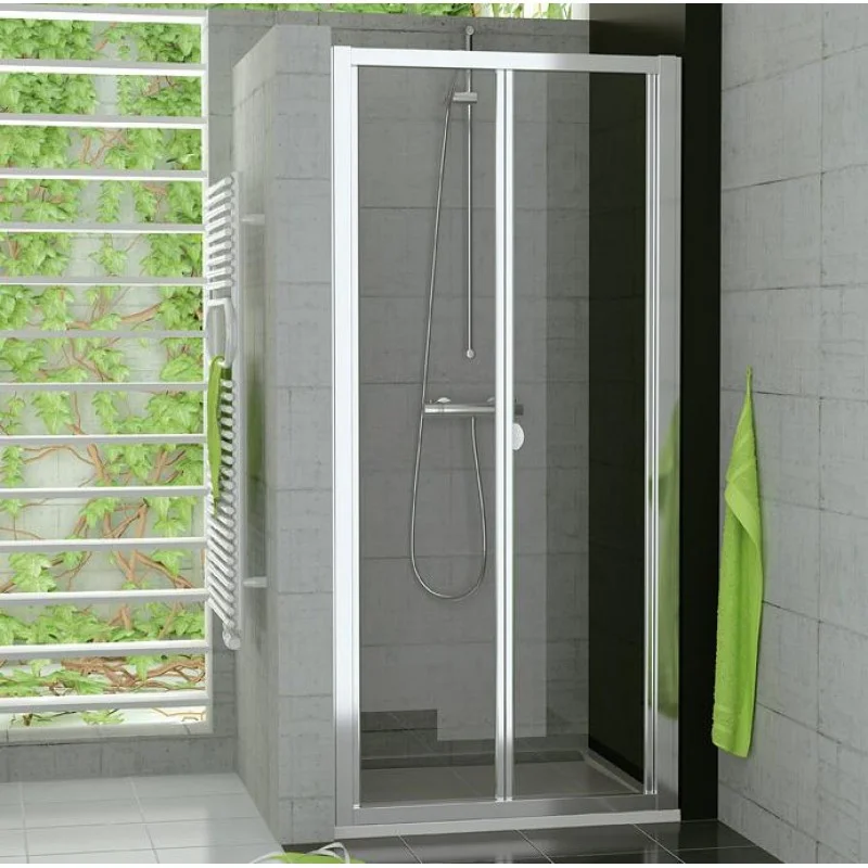 Značkový RONAL TOPK TOP-Line zalamovací dveře 70 cm, matný elox/Cristal perly TOPK07000144
