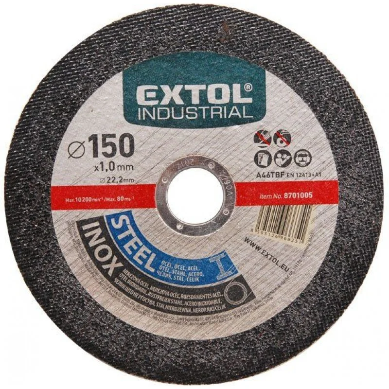 Akční Cena EXTOL INDUSTRIAL kotouč řezný na ocel/nerez, 125x1,5x22,2mm 8701012