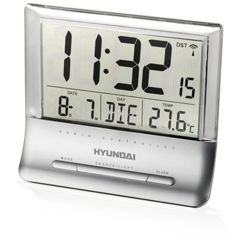 Značkový HYUNDAI WS 1166 Meteorologická stanice, průhledný displej, stříbrná barva