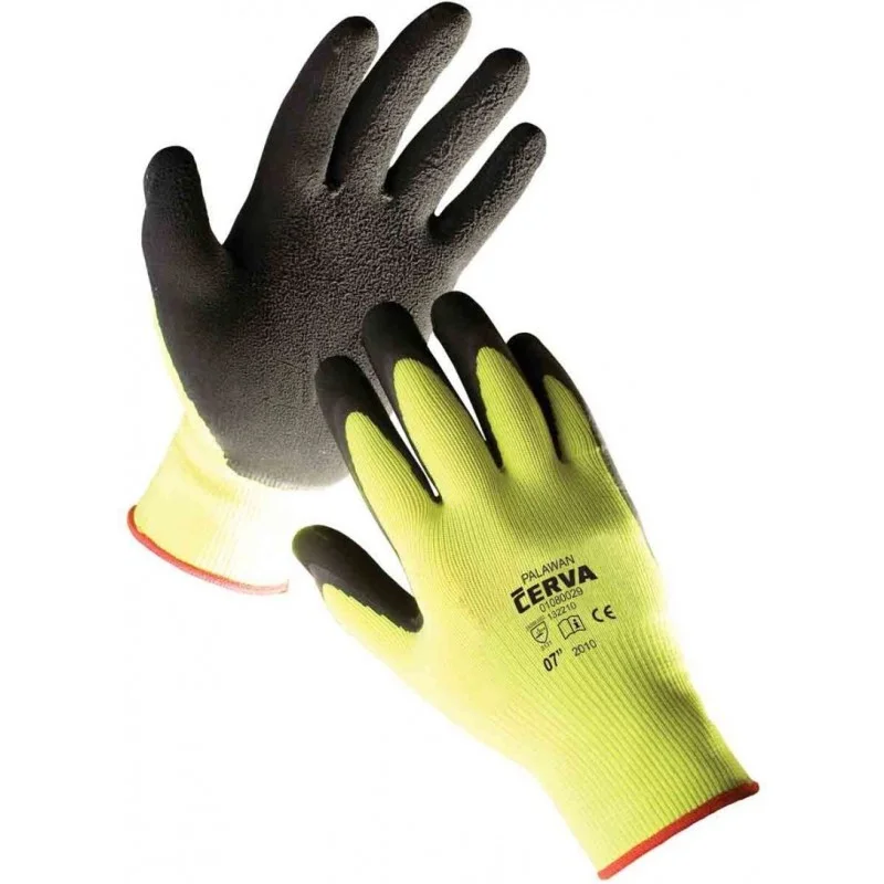 Akční Cena ČERVA PALAWAN Ochranné povrstvené rukavice nylonové, latex dlaň, vel. 10
