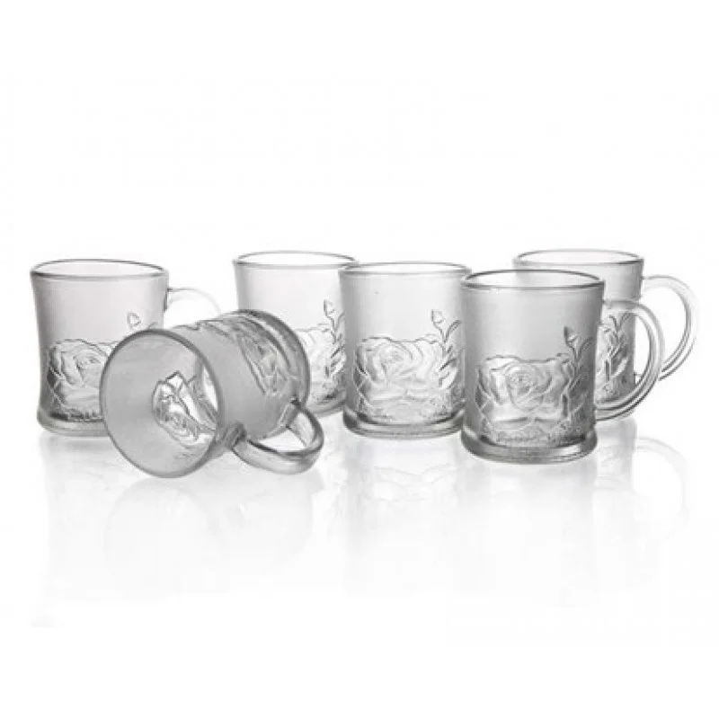 Zlevněný BANQUET 6D sada skleněných hrnků Rosalia 250ml 9MS118861WP