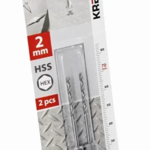 2 ks HSS Vrtáků do kovu HEX 2.0 x 70 mm Finální Výprodej