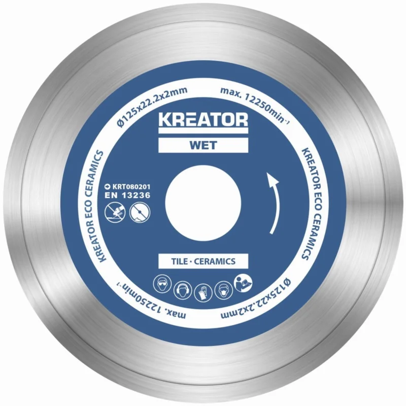 3 x Diamantový kotouč celoobvodový Kreator 125mm KRT080201 Omezená Nabídka