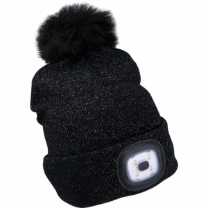 Zlevněný Čepice s čelovkou EXTOL LIGHT 43196 nabíjecí, šedá/třpytivá s bambulí