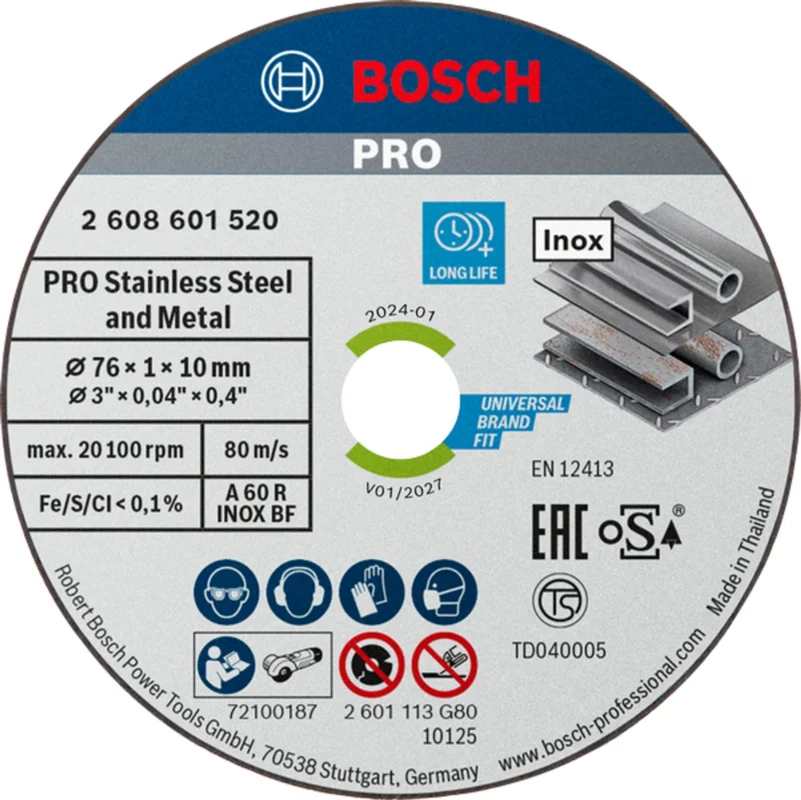 Akční Nabídka Řezný kotouč Bosch PRO Stainless Steel and Metal 76 mm 5 ks 2608601520