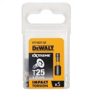 Akční Nabídka Sada Torsion bitů T25x25mm 5ks DeWALT DT7382T