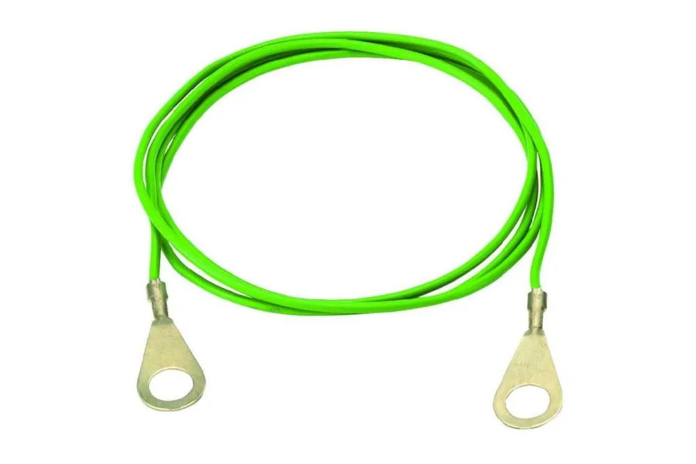 Zemnící kabel s koncovými oky zelený Finální Výprodej