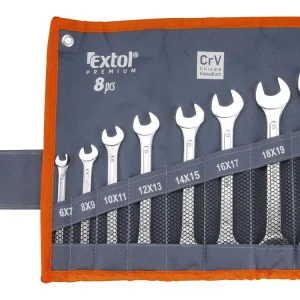 Akce EXTOL PREMIUM 6119 klíče ploché, sada 8ks, 6-22mm, CrV